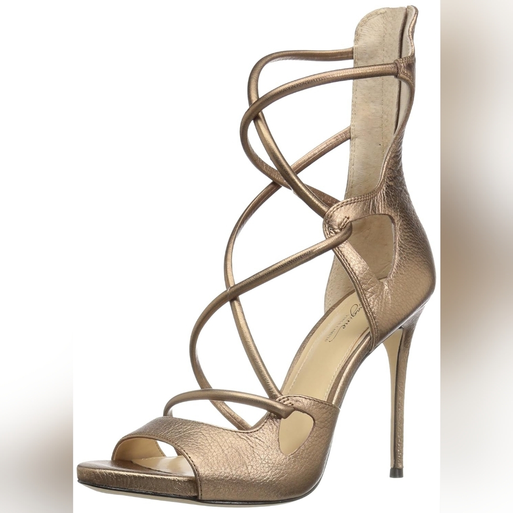 NWT Elegant Strappy Gold Heels Imagine By Vince Camuto